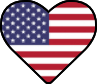 心形的美国国旗图标